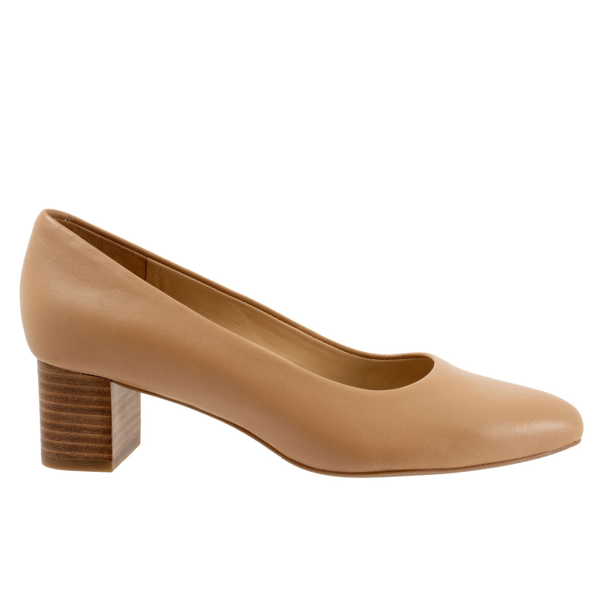 Trotters Kari T1856-145 Womens Beige Leather Slip On Pumps Heels Shoes