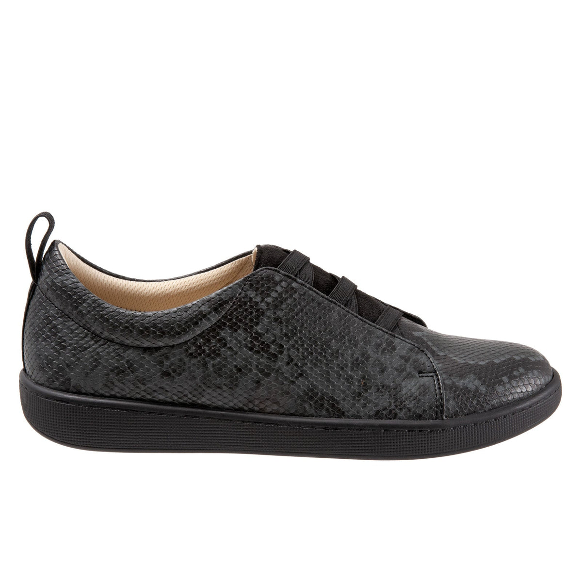 Trotters Avrille T2051-083 Womens Black Leather Lifestyle Sneakers Shoes