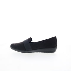 Easy Spirit Audrey 2 SEAUDREY2 Womens Black Wide Canvas Loafer Flats Shoes