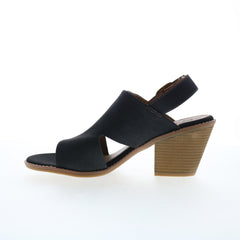 Eurosoft by Sofft Taite ES0035401 Womens Black Suede Heeled Sandals Shoes