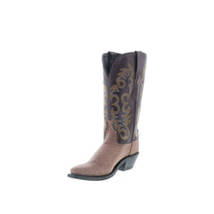 Jama Old West LF2001 Womens Brown Leather Slip On Cowboy Western Boots