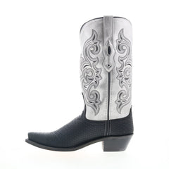 Jama Old West Snip Toe LF2002 Womens Black Leather Slip On Western Boots