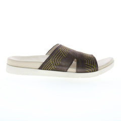 Spenco Twilight Ellie SP1070FFR Womens Brown Suede Slides Sandals Shoes