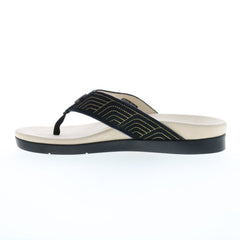 Spenco Laguna Ellie SP1086BLK Womens Black Suede Flip-Flops Sandals Shoes