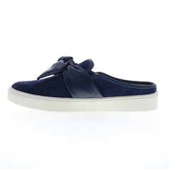 Spenco Barbados Slide SP1089PEA Womens Blue Suede Slip On Mule Sandals Shoes