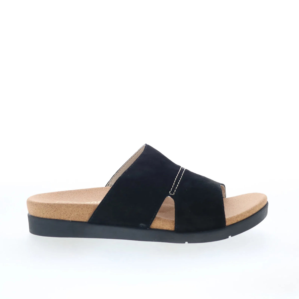 Spenco Sunrise Slide SP1218BLK Womens Black Nubuck Slides Sandals Shoes