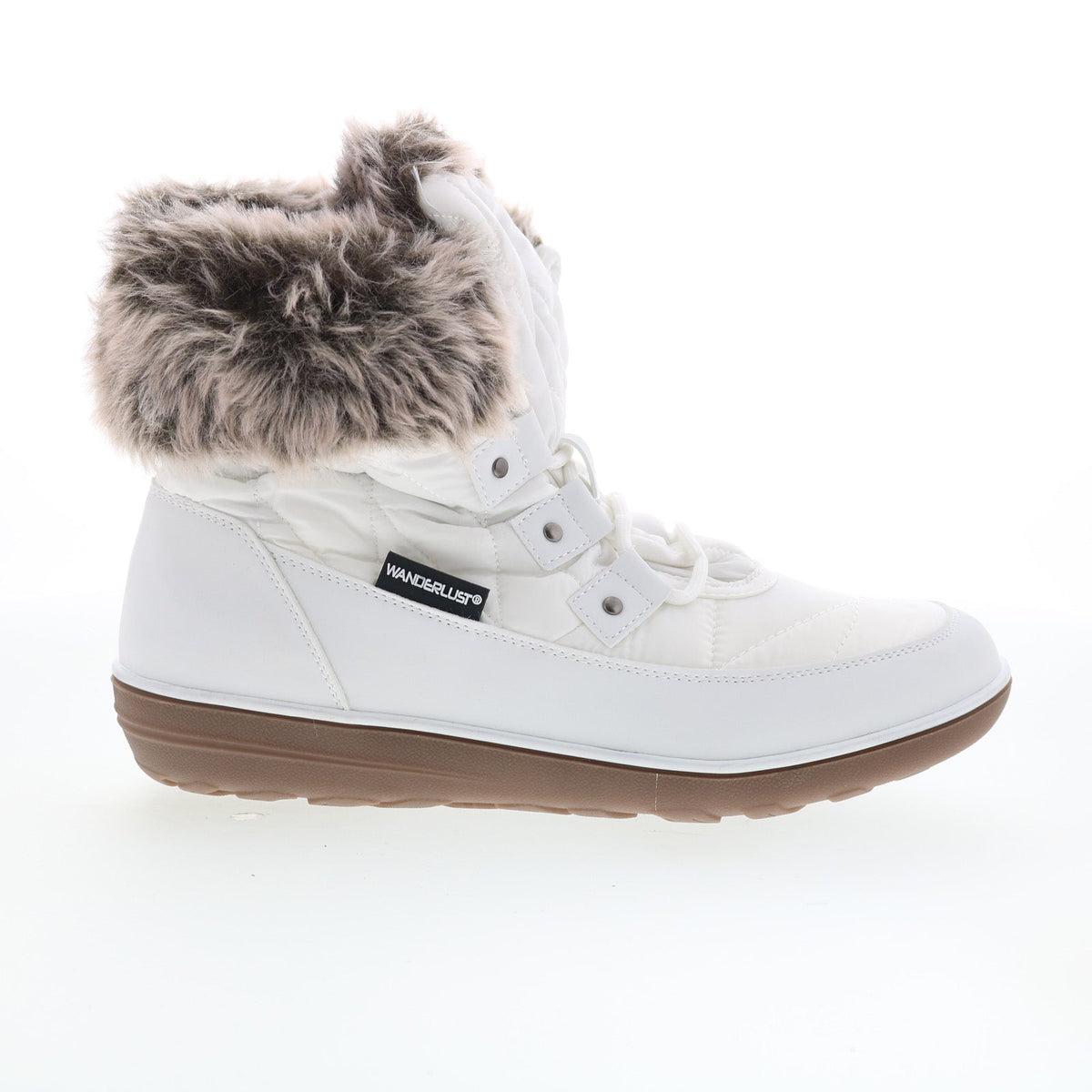 Wanderlust Snow Flake T18653 Womens White Wide Synthetic Casual Dress Boots